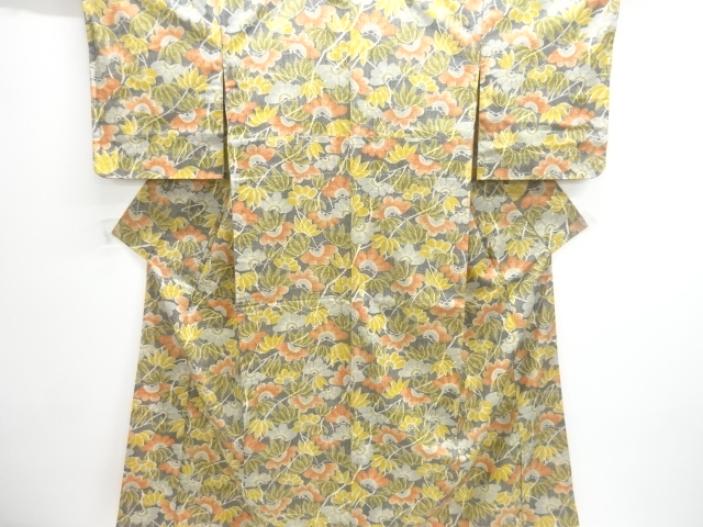 JAPANESE KIMONO / KOMON / UNUSED / FLORAL PLANTS